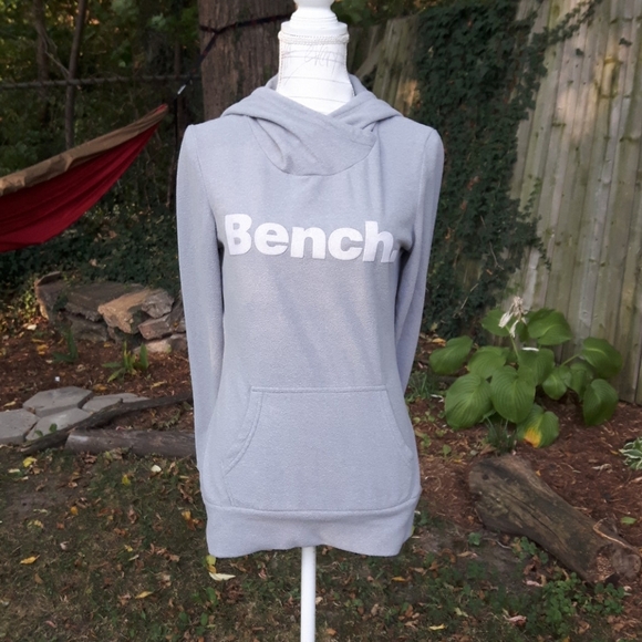 Size S Bench gray Fleese thumb hole hoodie sweater - Picture 8 of 12